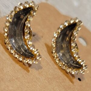 Chic Gold and Silver Crescent Earrings